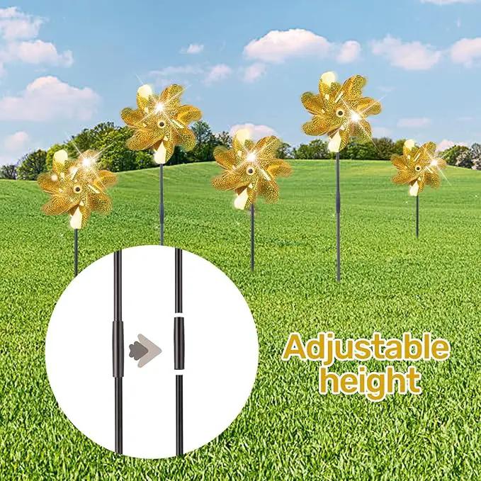 BATTIFE Golden Pinwheels for Garden, 10 Pack Reflective Wind Spinner to Scare Birds Away, Sparkly Pinwheel Deterrent, Outdoor Gold Pinwheel for Lawn and Patio by GreenHaven Gardens