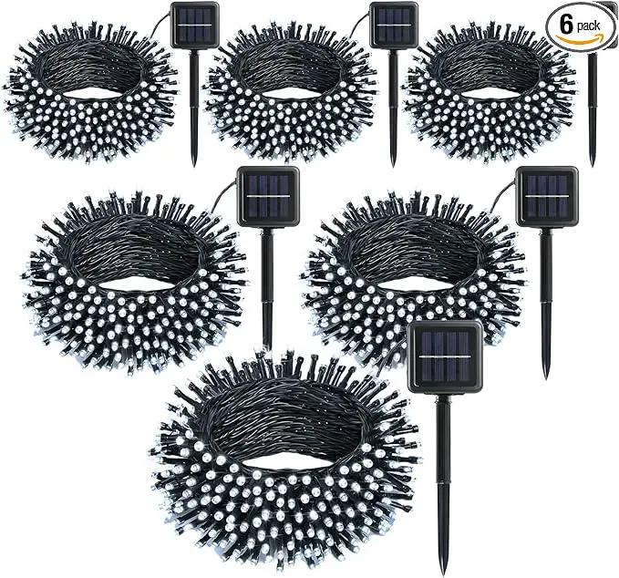 6 Pack Solar String Lights Outdoor, 600 LED Extra-Long 236Ft Solar Lights Outdoor with 8 Lighting Modes, IP65 Waterproof for Garden, Patio, Xmas, Balcony, Tree, Wedding, Party Decor (White) by GreenHaven Gardens