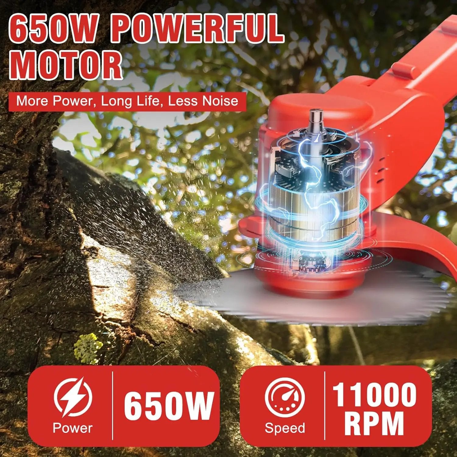 ALSO GO 24V Electric Weed Wacker, 3 in 1 Grass Trimmer with 2pcs Batteries & Fast Charger, Stringless Lightweight Weed Eater/Brush Cutter/Edger with 3 Types Blade & Wheels for Garden and Yard Lawn by GreenHaven Gardens