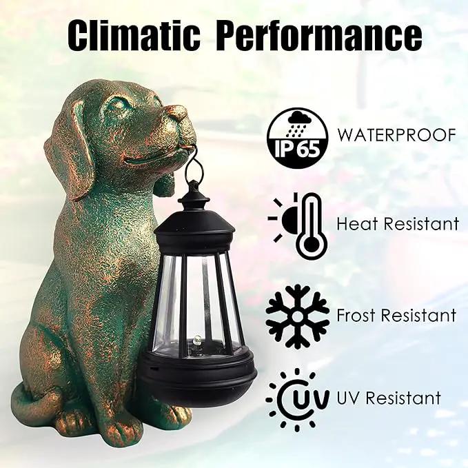 Dog Garden Statues with Solar Lantern Outdoor Decor-Dog Solar Figurines Lights Decorations for Patio Yard Lawn Ornaments-Gifts for Birthday Easter Housewarming by GreenHaven Gardens