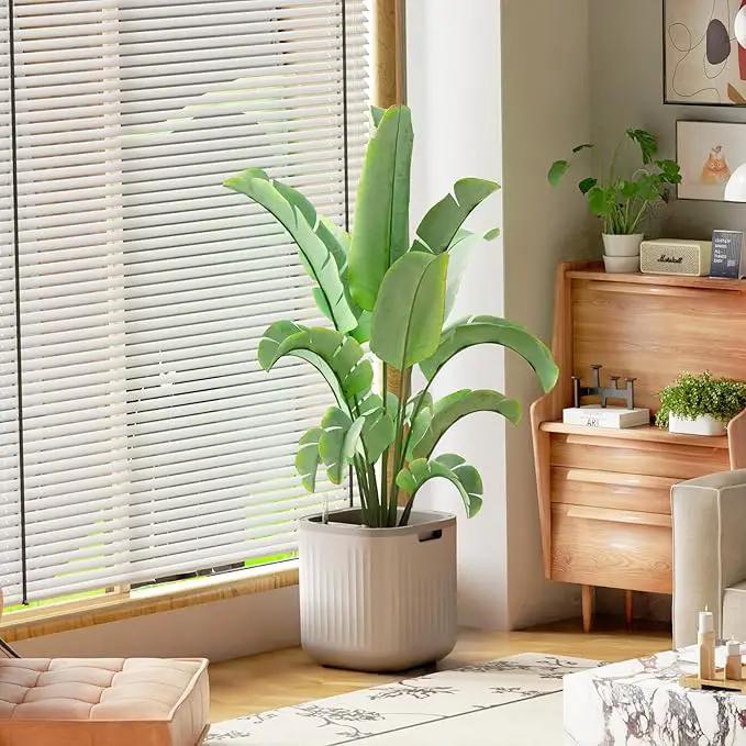 Vego garden Planters for Outdoor & Indoor Plants, Large Plant Pots with Self Watering, 15" Tall Large Plant Pots with Trellis for Flowers Plants Decor, Fog Gray by GreenHaven Gardens