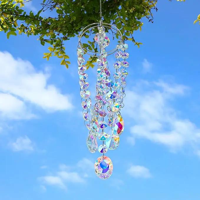 Sun Catchers with Crystals Rainbow Maker Hanging Crystals Prisms Suncatcher for Window - Crystal Chandelier Wind Chimes Sun Catchers Indoor Window Decorations by GreenHaven Gardens