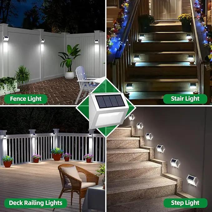 JSOT Solar Lights Outdoor for Deck,Waterproof Solar Garden Lights Decorative Outside Lamp for Walkway,Fence Post,Backyard,Railing,Wall,Pool,Step,Stairs 8 Lights Cool White by GreenHaven Gardens