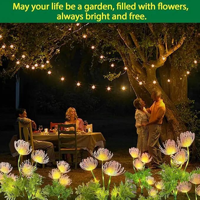 Solar Garden Lights Outdoor - 4 Pack Solar Flower Light Waterproof with Glowing Flowers & Stems for Garden Decoration,Yard Landscape Path Decor and Gift for Mother by GreenHaven Gardens