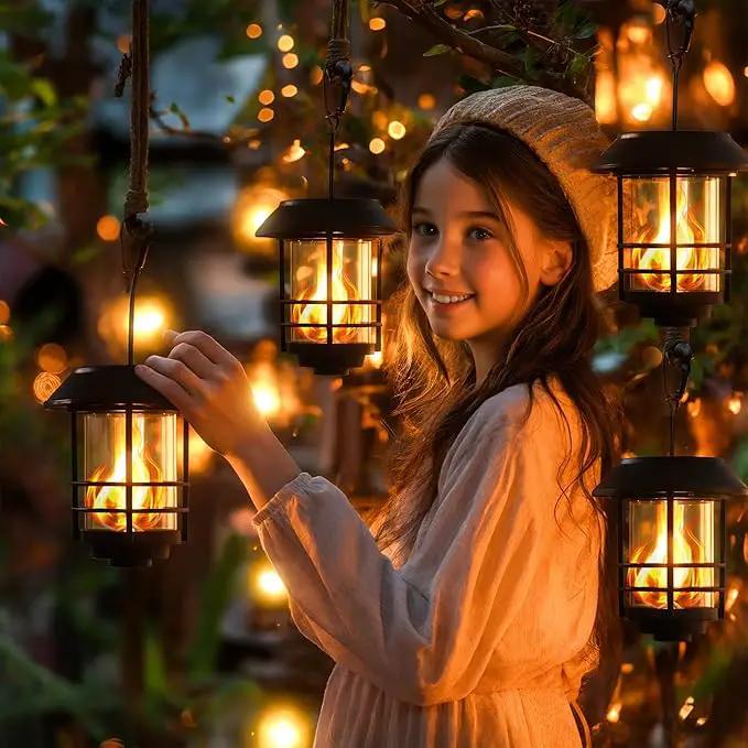 Otdair Solar Wall Lantern Outdoor, Flickering Flames Solar Sconce Lights Outdoor, Hanging Lamps Wall Mount for Front Porch, Patio and Yard, 2 Pack by GreenHaven Gardens