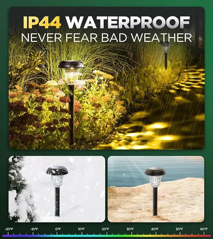 10 Pack Ultra Bright Solar Lights Outdoor Waterproof, from Dusk to Dawn Up to 12H Solar Light for Outside, Auto On/Off Solar Powered Garden Pathway Lights, Landscape Lighting (Warm White) by GreenHaven Gardens