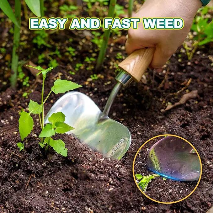 Berry&Bird Potting Trowel, Oversized Garden Hand Shovel with Sharp Blade & Wood Handle, Stainless Steel Gardening Tool for Roots, Planting, Digging, Transplanting, Soil Loosening and Fertilizer Mixing by GreenHaven Gardens