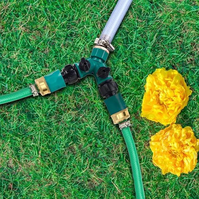 Garden Hose Splitter, 2pcs 3/4" 2 Way Plastic Water Hose Splitter, Garden Hose Connector with Faucet Watering Shut Off for Landscaping, Gardening, Flower Planting, Irrigation by GreenHaven Gardens