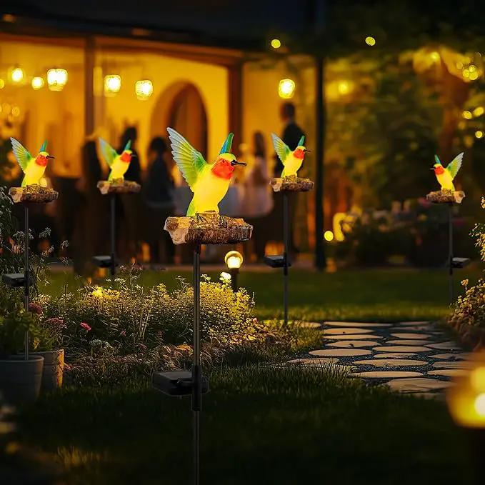 Birdsong Hummingbird Garden Decor Statues Stake Figurine Solar Lights for Outside Lawn Yard Porch Patio Flowerbed Christmas Decorations Outdoor for Moms Birthday (Green Hummingbird) by GreenHaven Gardens