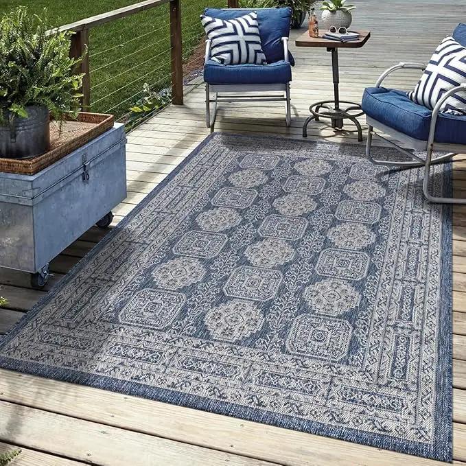 Keen Home Design Terrace Outdoor Area Rug - 5x8 Washable Indoor/Outdoor Rug for Patio, Kitchen, Balcony, Beach, Garden, Deck and Porch, Size: 5'3"x7'7" by GreenHaven Gardens