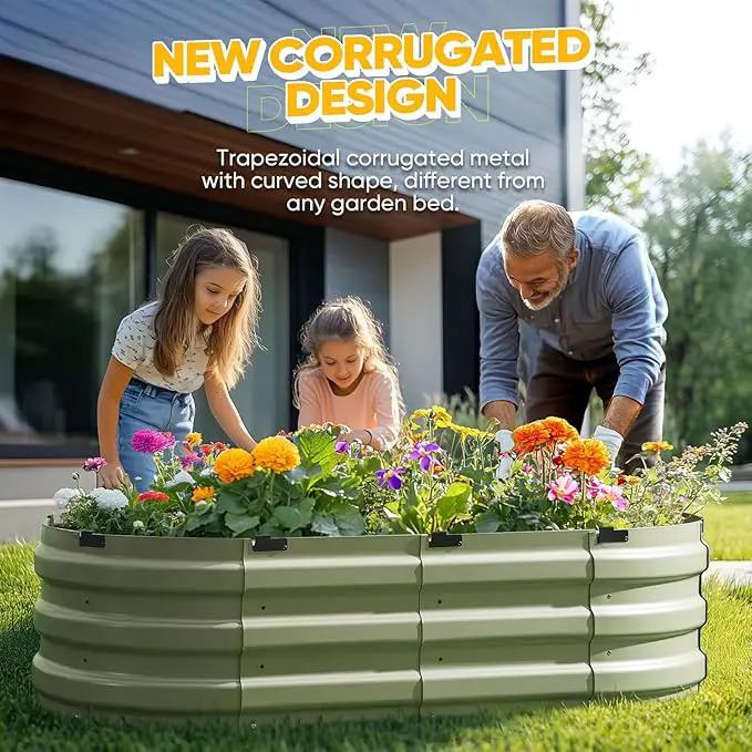 KING BIRD Raised Garden Bed Kit 2025 Upgraded 10-Minute Assembly Galvanized Planter Garden Box Outdoor for Gardening, Vegetables, Flowers, 47x24x12 in, Olive Green by GreenHaven Gardens