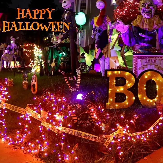 2-Pack 66FT 200 LED Extendable Halloween Lights, Orange and Purple Halloween Decorations Outdoor Indoor Tree Lights with Timer and Memory Function, Plug in Mini Light Waterproof with 13 Lighting Modes by GreenHaven Gardens
