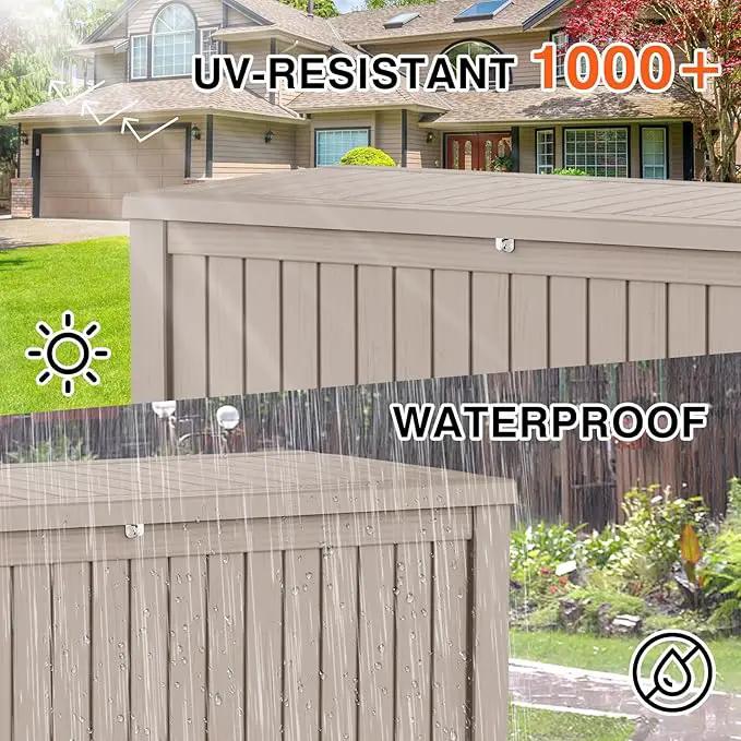 152 Gallon Deck Box Waterproof, UV Resistant Resin Outdoor Storage Box with Hydraulic Rod, Lockable Design and Enhanced Durability for Patio, Garden, and Poolside Use by GreenHaven Gardens