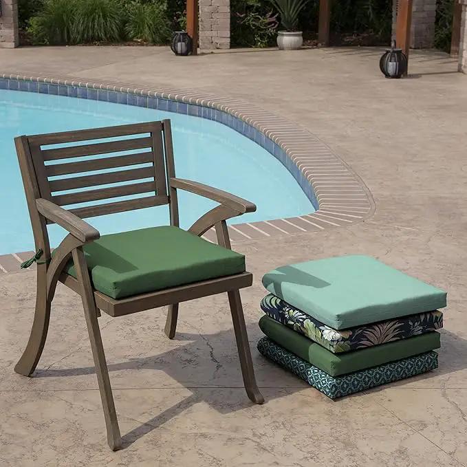 Arden Selections Rocking Chair Cushion, 19 x 18, Rain-Proof, Fade Resistant, Cushions for Rocking and Outdoor Chairs 18 x 19, Moss Green Leala (Pack of 4) by GreenHaven Gardens