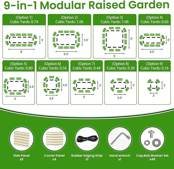 Raised Garden Beds 8 X 2 X 1.4Ft, Galvanized Raised Garden Beds Outdoor Planter Box for Vegetables, Gardening, Flowers, Fruits etc (Ivory) by GreenHaven Gardens