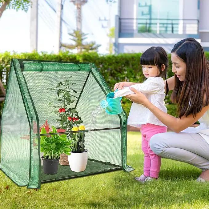 U'Artlines Portable Mini Greenhouse Small Green House with Waterproof Pad 36x36x42 Inch Plant Cover Tent for Garden Small Plants Indoor Outdoor, Green PE by GreenHaven Gardens