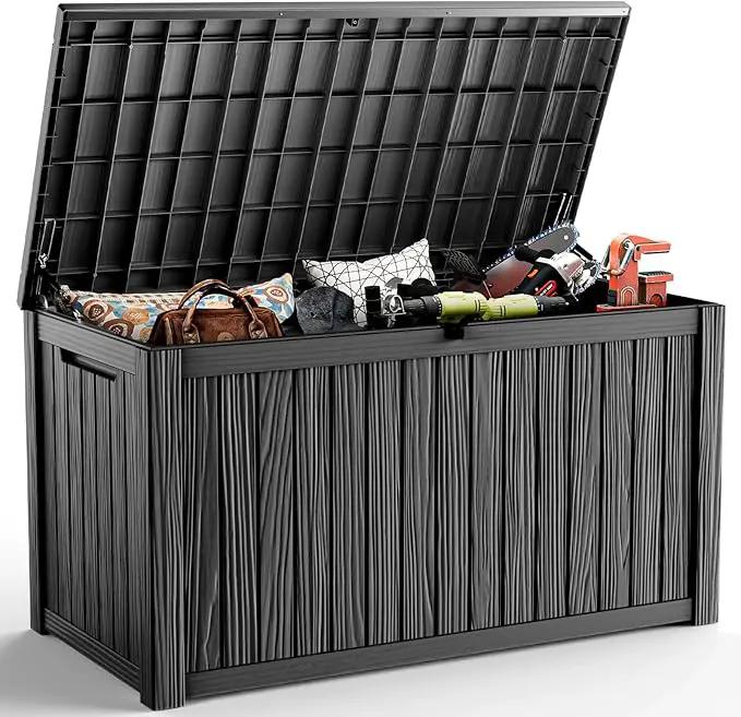 DRATO 180 Gallon Deck Box, Waterproof Resin Large Outdoor Storgae Box for Patio Furniture, Patio Cushions, Gardening Tools, Pool and Sports Supplies, Lockable by GreenHaven Gardens