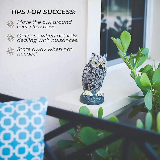 Galashield Owl Decoy to Scare Birds Away | Plastic Owls to Scare Birds Away | Owl Statue for Garden & Outdoors by GreenHaven Gardens