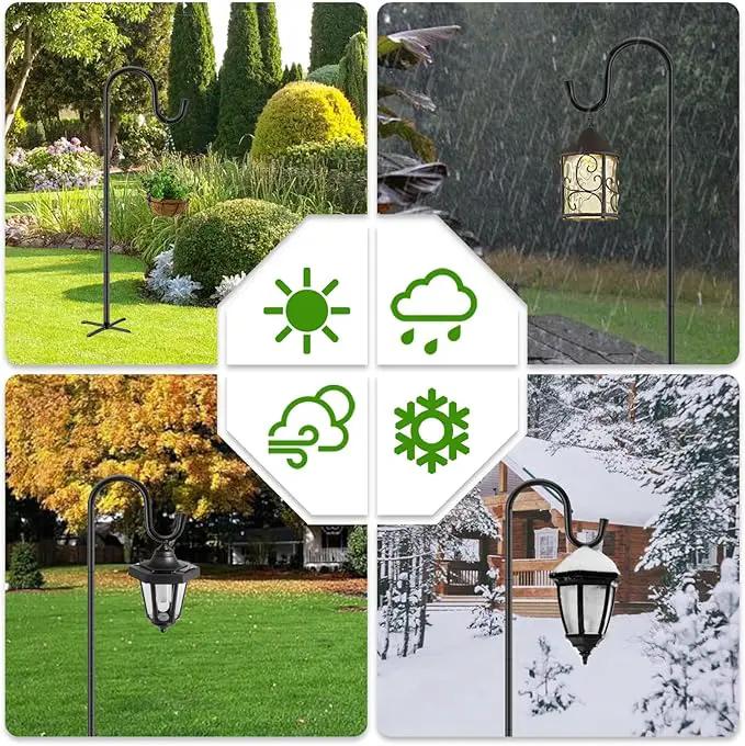 Shepherds Hooks for Outdoor with 7 Base Prongs, 72 Inches Heavy Duty Garden Bird Feeder Pole for Hanging Bird Feeder, Plant Baskets, Solar Light Lanterns, Outdoor Plant Hanger Hook,2 Packs by GreenHaven Gardens