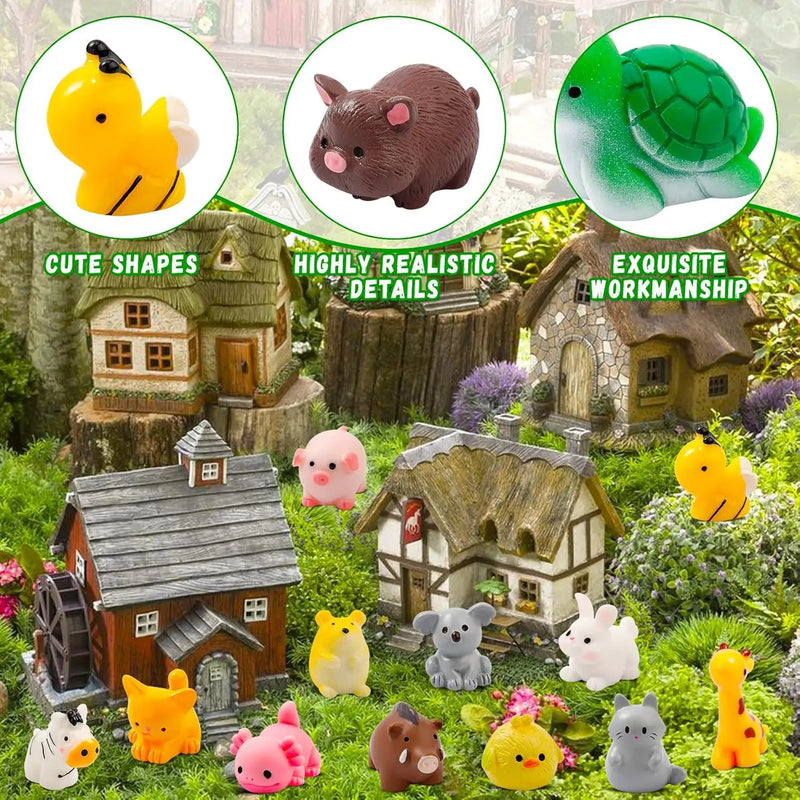 42 Pcs Mini Resin Animals 42 Styles Resin Animals Figurines Bulk for Fairy Garden Miniature Dollhouse Accessories Hide Crafts Decor by GreenHaven Gardens