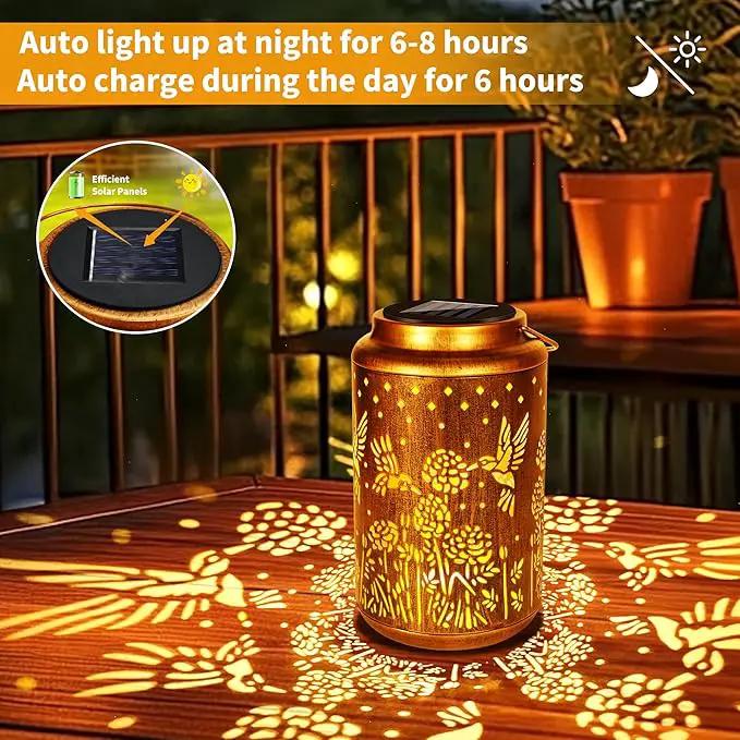 ODEETRONIC Hummingbird Solar Lantern Lights - Outdoor Waterproof Hanging Lanterns, Solar Garden Lights Birthday Gifts for Women Mom Grandma, Metal Hummingbird LED Lanterns for Garden Yard Patio Decor by GreenHaven Gardens