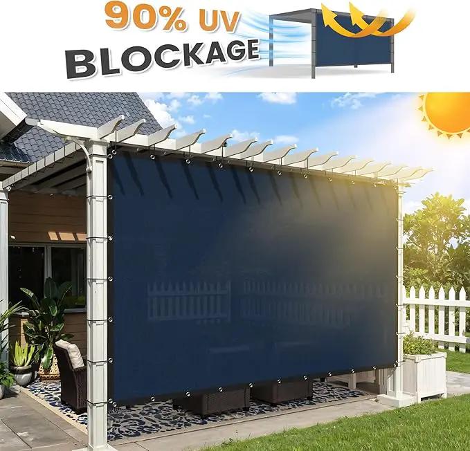 VICLLAX Shade Fabric Sun Shade Cloth with Every 2 FT Grommets for Patio Garden Pergola Cover Canopy 10x14 FT, Dark Blue by GreenHaven Gardens