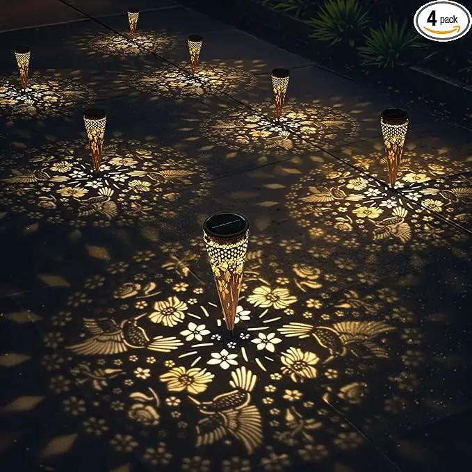 KAIXOXIN Solar Garden Lights, Metal Hummingbird Pathway Lights, Outdoor Landscape Lighting for Patio, Backyard, Walkway (Hummingbird, 4) by GreenHaven Gardens