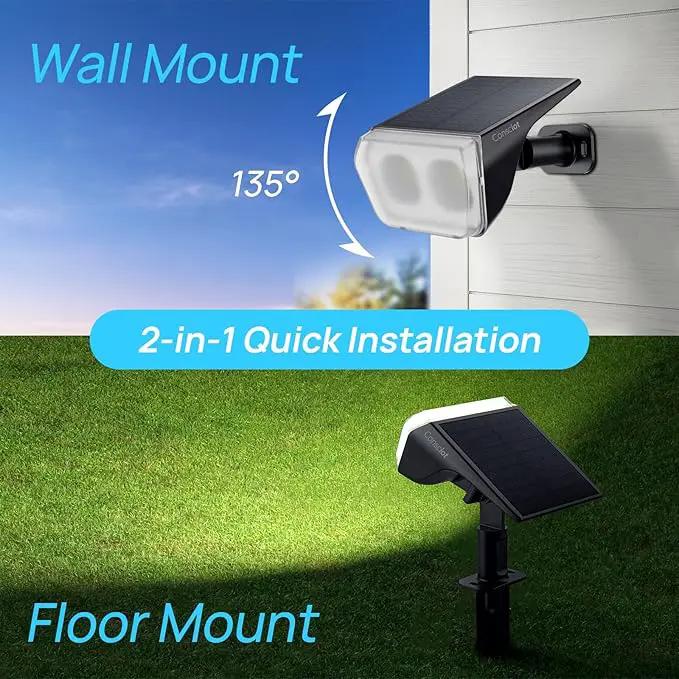Consciot Solar Spot Lights Outdoor Waterproof, 24 LED Dusk-to-Dawn Solar Outdoor Lights, 2 in 1 Adjustable Wall Lights, Daylight Solar Landscape Spotlights for Garden Yard Wall Walkway, 6 Pack by GreenHaven Gardens