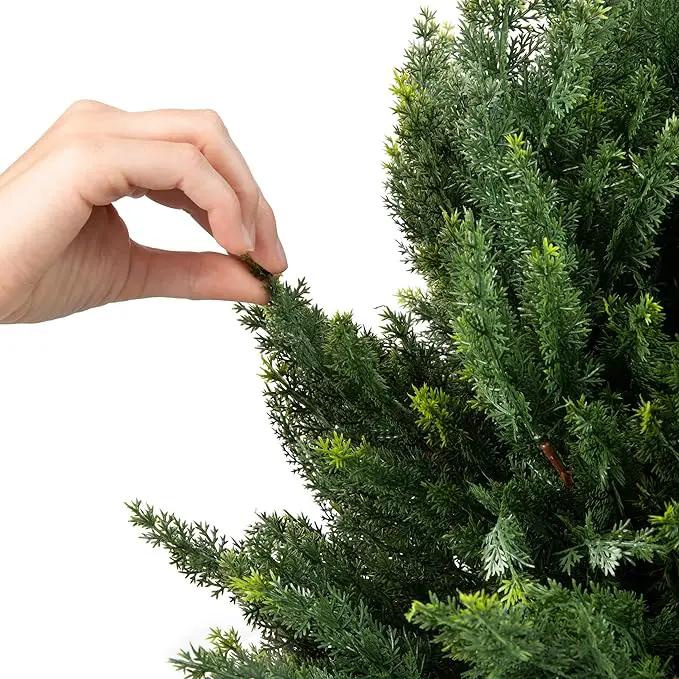 Premium 16" Diameter Artificial Cypress Topiary – Set of 2 Faux Plants with Ground Spikes – UV-Resistant, Realistic Outdoor & Indoor Greenery – Weatherproof Garden Landscaping Décor by GreenHaven Gardens