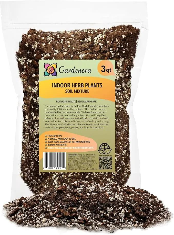 Soil Mixture for Indoor Herb Planters - Specially Blended Soil Mixture for Planting and Growing Indoor Kitchen Herbs Indoors, Indoor Herb Garden, Herb Growing Soil Mixture - 3 Quart Bag by GreenHaven Gardens