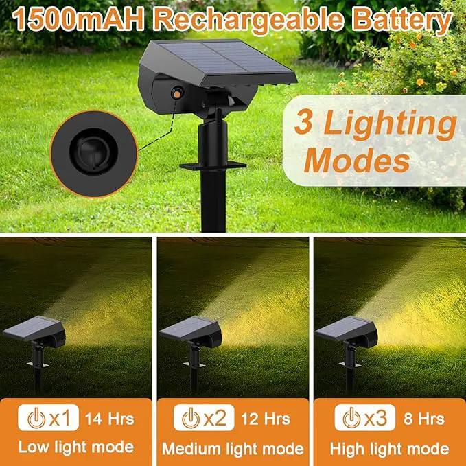WELALO Solar Spot Lights Outdoor, [6 Pack/52 LED/3 Modes] 2-in-1 Solar Landscape Spotlights, Solar Powered Security Lights, Waterproof Wall Lights for Walkway Yard Garden Driveway(Warm White) by GreenHaven Gardens
