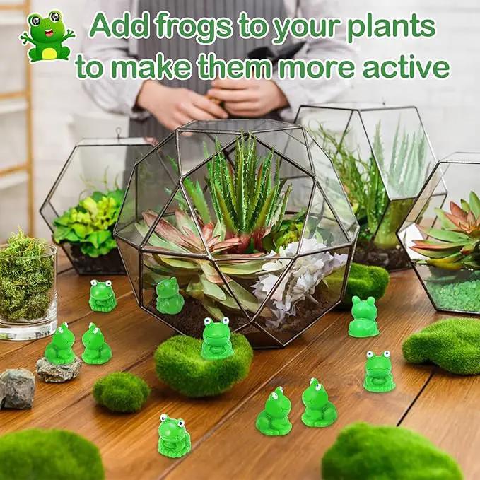 220 Pcs Mini Resin Frogs Green Plastic Miniature Tiny Figurines Tiny Frogs for Fairy Garden Moss Landscape DIY Craft Accessories Home Ornament and Dollhouse Birthday Party Favors by GreenHaven Gardens