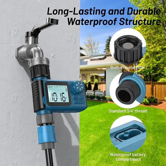 Sprinkler Timer, Hoses Timer for Watering, Outdoor Irrigation Timers, Water Scheduling Device for Tube Programmable with Auto/Manual/Rain-Delay System, Water Hoses Timers for Yard, Lawn, Pool(Blue) by GreenHaven Gardens