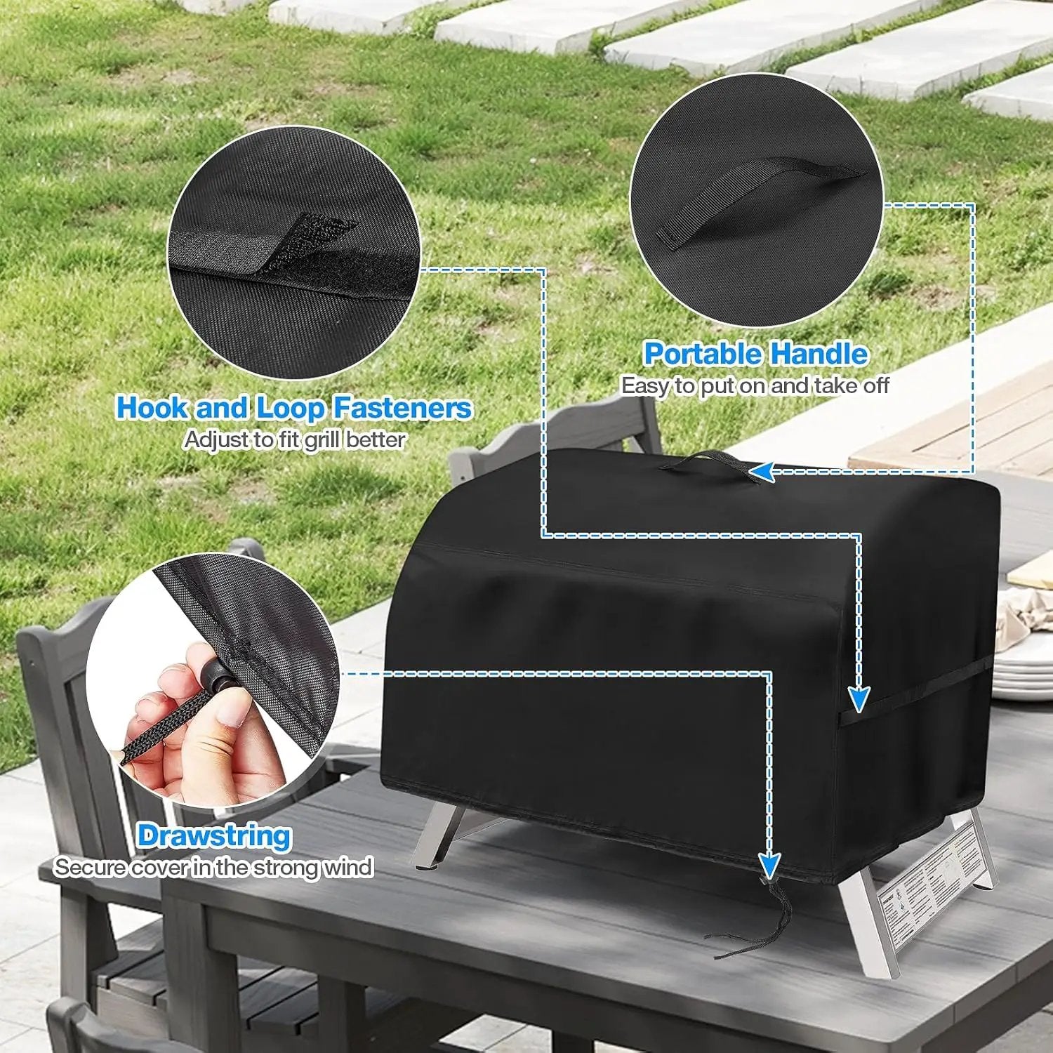 Grill Cover for Lifemaster 2 Burner Portable Table Top Grill, Waterproof Small Tabletop BBQ Grill Cover - 24 x 20 x 15 Inch by GreenHaven Gardens