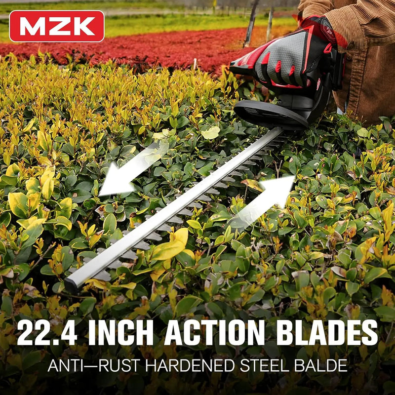 MZK 22'' Cordless Hedge Trimmer, 20V Bush Trimmer, Handheld Hedge Cutter, Grass Shrub Trimmer, Lightweight & Compact Trimmer(Battery & Charger Included) by GreenHaven Gardens