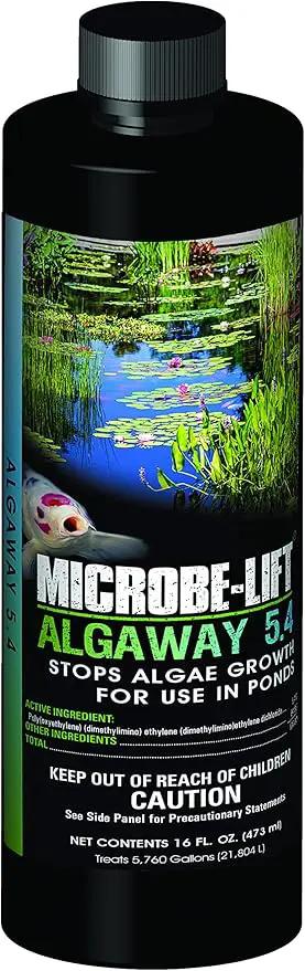 MICROBE-LIFT ALGA16 Algaway 5.4 Algae Control Treatment for Ponds and Water Gardens, Safe for Koi Fish, Goldfish, Plants, and Decorations, 16 Ounces by GreenHaven Gardens