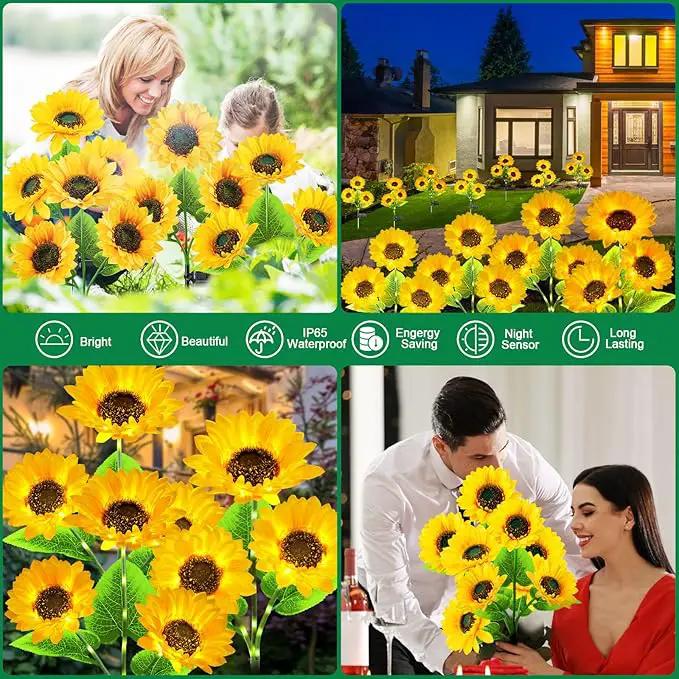 Outdoor Solar Garden Lights, 2024 Upgraded Waterproof Outdoor Solar Lights with 9 Bigger & Brighter Sunflowers, Garden Lights Solar Powered Outdoor Lights for Outside Patio Yard Decorations by GreenHaven Gardens