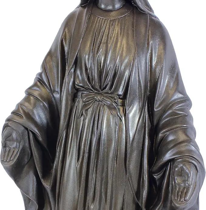 Emsco Group 92290 Virgin Mary Statue – Natural Appearance – Made of Resin – Lightweight – 34” Garden, BRONZE by GreenHaven Gardens
