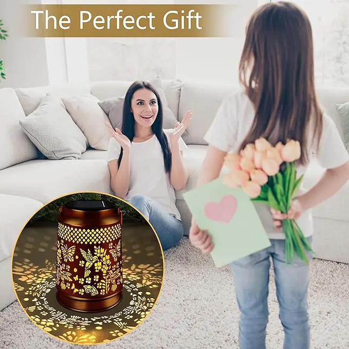 KY&BOSAM Solar Lanterns Outdoor Waterproof Hummingbird & Butterfly Lantern Garden Decor Birthday Gifts for Women Mom Metal Solar Lights Outdoor Lantern Hanging Outside for Yard Backyard Pathway Patio by GreenHaven Gardens