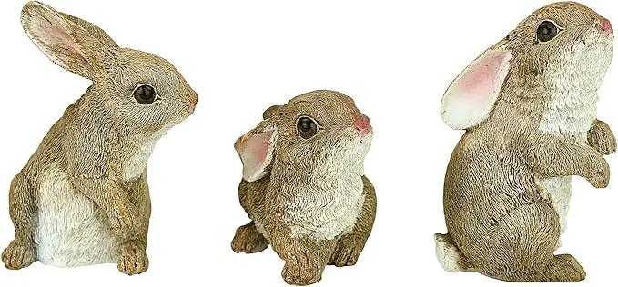 Design Toscano QM92008 The Bunny Den Rabbits Indoor/Outdoor Garden Animal Statues, 3 Inches Wide, 4 Inches Deep, 5 Inches High, Full Color Finish by GreenHaven Gardens