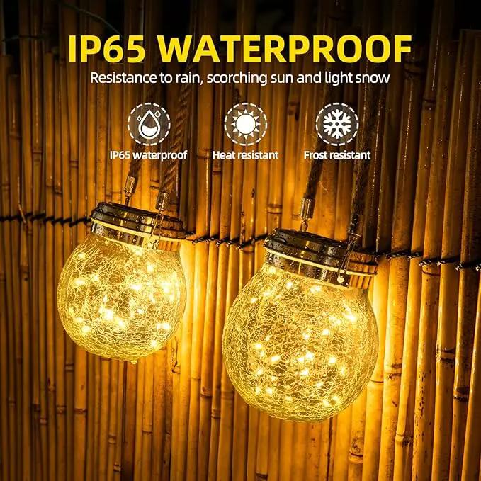 ROSHWEY Solar Lantern, 2 Pack Garden Decor Lights Waterproof Outdoor Lanterns with 30 LED Solar Lights Patio Hanging Lights for Backyard Fence Pathway Porch Christmas Decorative, Warm White by GreenHaven Gardens