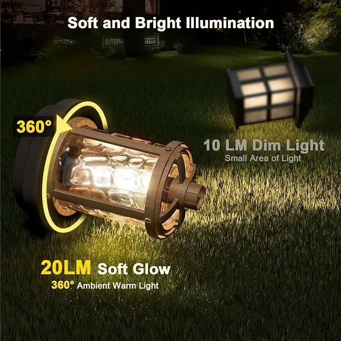 XMCOSY+ Solar Pathway Lights, Dual-Tone Solar Lights Outdoor Waterproof IP65, 20 LM LED Bright Glass Outside Light for Garden Path Yard Walkway Driveway (‎Black & Brown) by GreenHaven Gardens