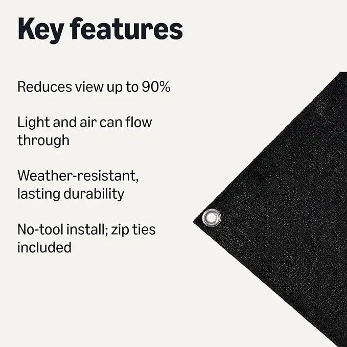 Amazon Basics Privacy Screen Fence, Black, 1-Pack by GreenHaven Gardens