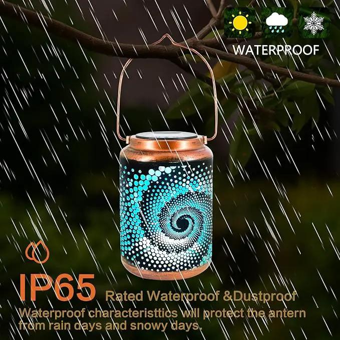 Solar Lanterns Outdoor Hanging Lantern Metal Waterproof LED Lantern with Solar Powered Garden Patio Decorations Decor Lantern with Handle Christmas Gift Idea by GreenHaven Gardens