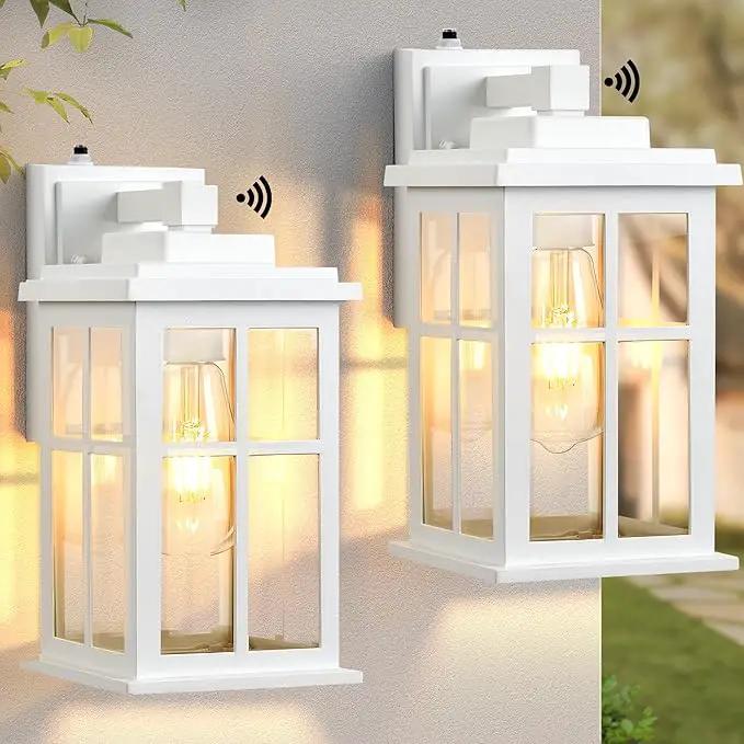 White Outdoor Light Fixture, 2 Pack Dusk to Dawn Exterior Lighting Fixtures, Anti-Rust Porch Lights, Dusk to Dawn Outdoor Lighting for House, Garage, Garden, Entryway, Doorway by GreenHaven Gardens