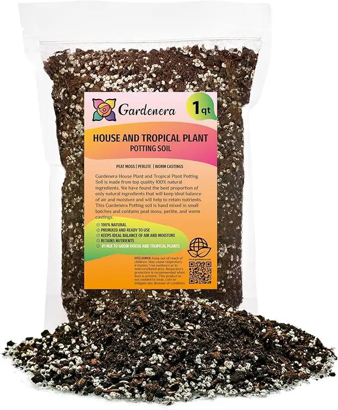 House Plant and Tropical Plant Potting Soil - Re-Potting Soil for All Types of Indoor House Plants - 1 Quart Bag by GreenHaven Gardens