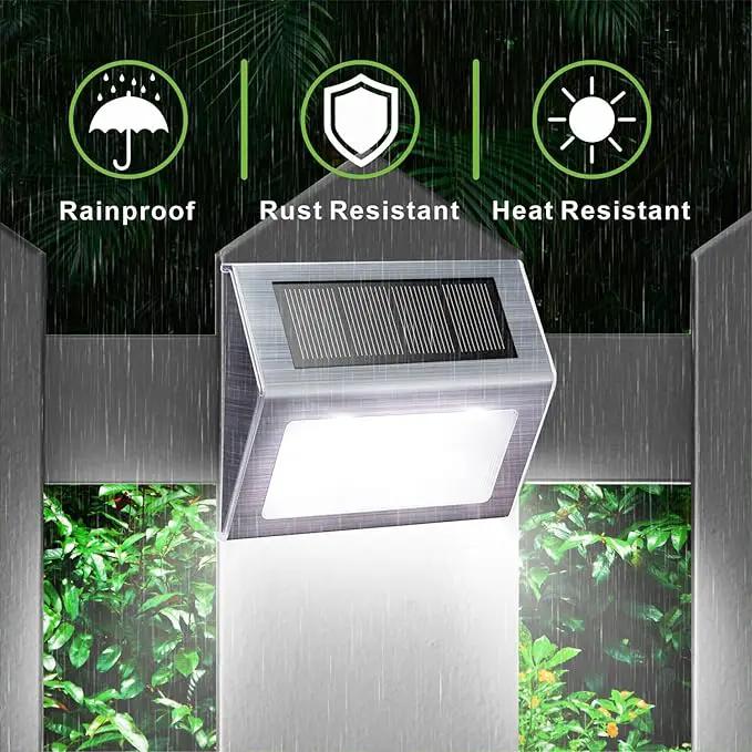 XLUX Solar Powered Lights for Deck Steps Stairs Fences Pathway Path, LED lamp, Outdoor Waterproof, White Light 2 Pack by GreenHaven Gardens