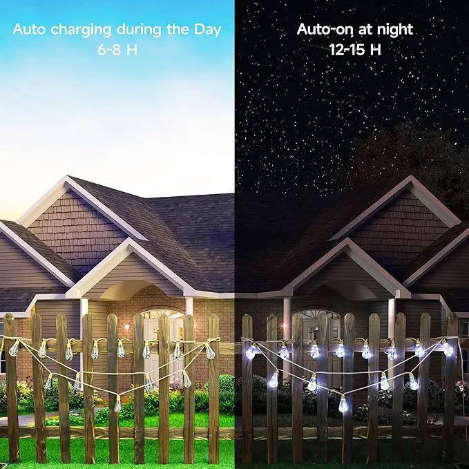 Solar Outdoor String Lights, 20Ft Vintage Rope Hemp Solar Patio Lights, Waterproof White Solar Powered String Lights With 8 Modes 16 Shatterproof Bulbs for Garden Yard Fence Stairs Balcony Café Bistro by GreenHaven Gardens