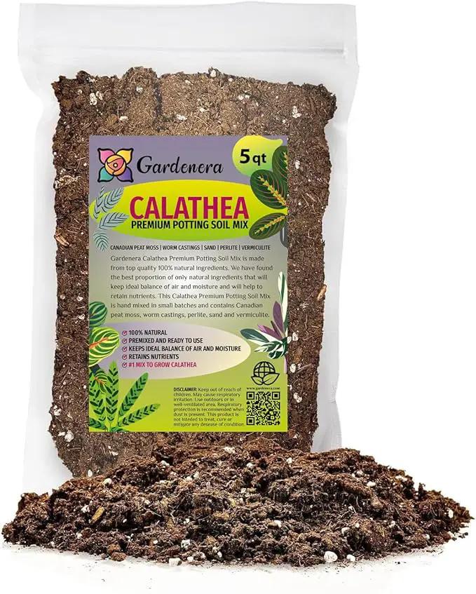 Premium Calathea Plant Soil Mix by Gardenera - Stimulate Growth and Elevate Leaf Patterns with Nourishing Formula - 5 Quart by GreenHaven Gardens