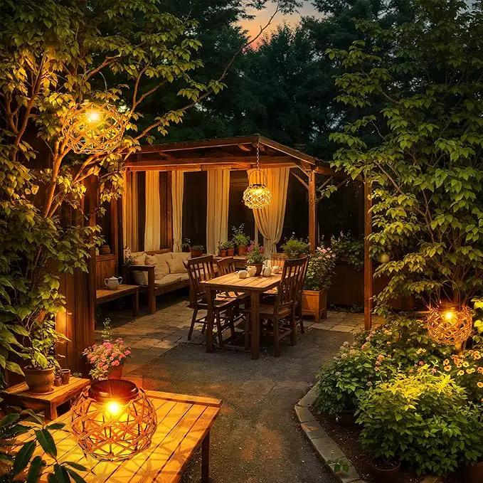JSOT Solar Hanging Lights - Outdoor Lanterns Solar Light for Outside Hanging Lanterns Decorative Gifts for Women Front Porch Patio Yard Garden Tree Warm White 1 Pack by GreenHaven Gardens